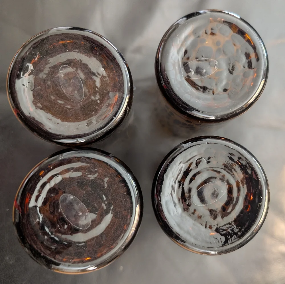 Set of 4 high ball / drinking glasses in a tortoise shell pattern - Picture 3 of 4